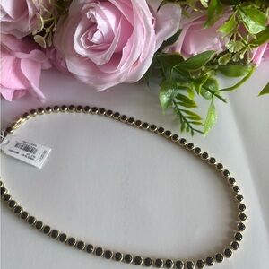 NWT Kendra Scott Carmen Tennis Necklace in Gold black